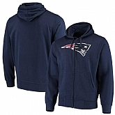 Men's New England Patriots G III Sports by Carl Banks Primary Logo Full Zip Hoodie Navy,baseball caps,new era cap wholesale,wholesale hats